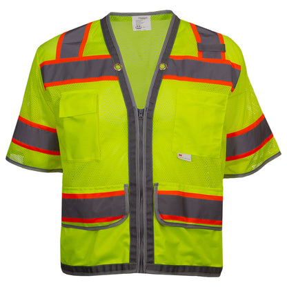 PIP Reflective Apparel 578ET ANSI Type R Class 3 Twelve Pocket Surveyors Vest