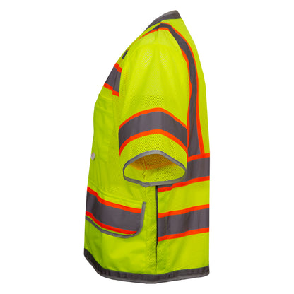 PIP Reflective Apparel 578ET ANSI Type R Class 3 Twelve Pocket Surveyors Vest