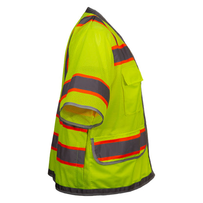 PIP Reflective Apparel 578ET ANSI Type R Class 3 Twelve Pocket Surveyors Vest