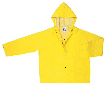 MCR Safety 800JH - Concord Series Rain Gear - .35mm Neoprene / Nylon Rainwear - Waterproof - Yellow Rain Jacket with Attached Hood — manufacturer image 2