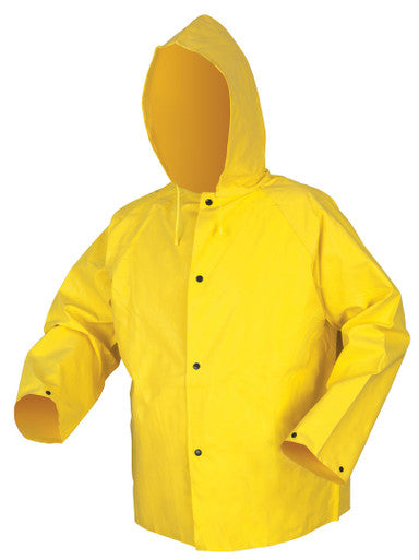 MCR Safety 800JH - Concord Series Rain Gear - .35mm Neoprene / Nylon Rainwear - Waterproof - Yellow Rain Jacket with Attached Hood