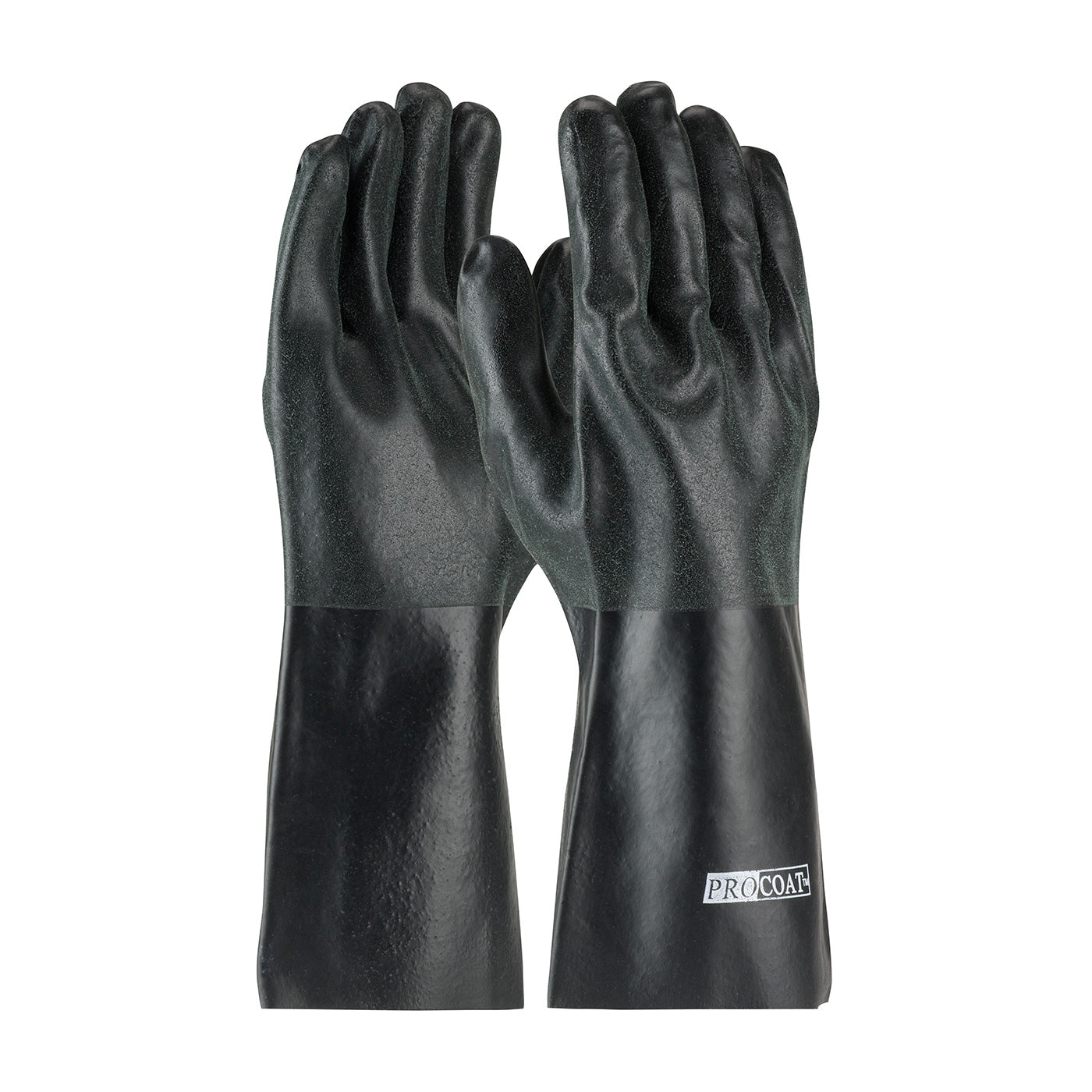 PIP 58-8140DD – Premium PVC Dipped Glove with Interlock Liner and Rough Sandy Finish - 14" Length