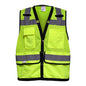PIP Reflective Apparel 587ET ANSI Type R Class 2 Twelve Pocket Mesh Surveyors Vest with Black Trim