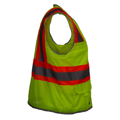 PIP Reflective Apparel 589ET ANSI Type R Class 2 Ten Pocket Surveyors Vest with "D" Ring Access