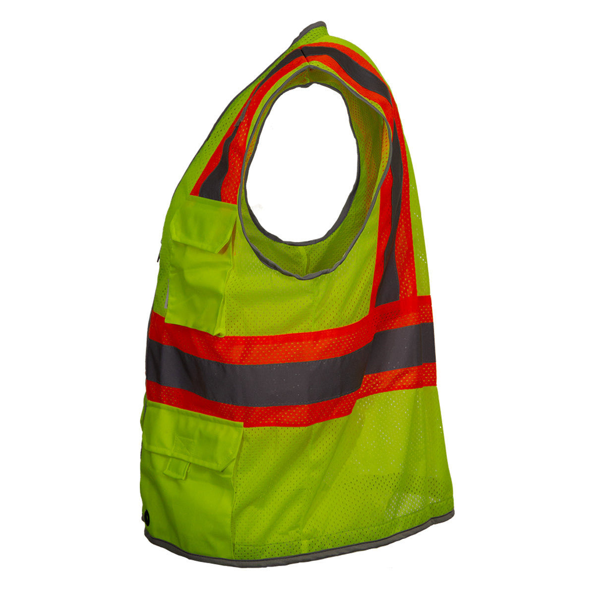 PIP Reflective Apparel 589ET ANSI Type R Class 2 Ten Pocket Surveyors Vest with "D" Ring Access