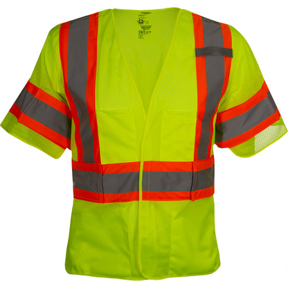 PIP Reflective Apparel 591GT ANSI Type R Class 3 Seven Pocket Breakaway Vest with Adjustable Side Wraps and Sleeves