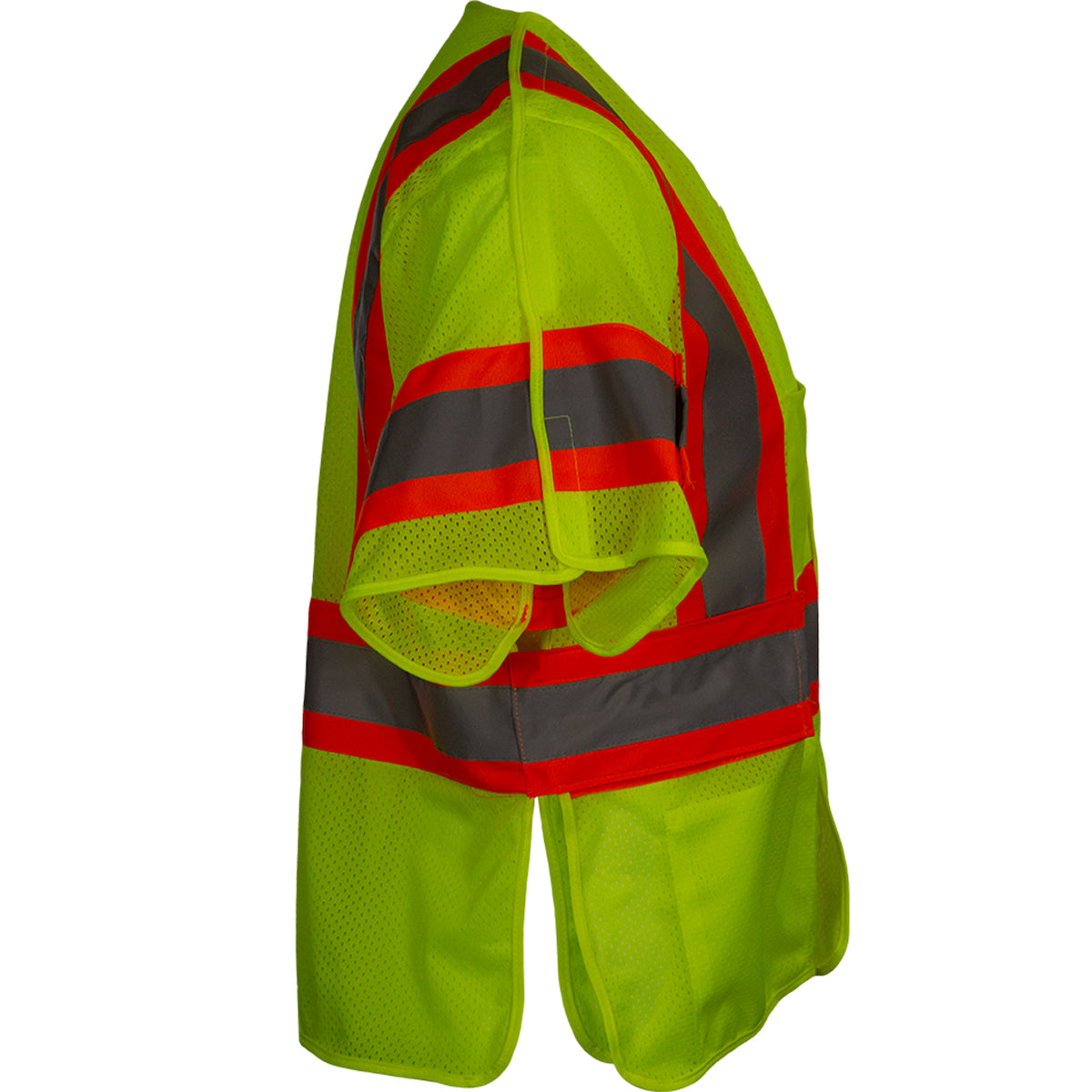 PIP Reflective Apparel 591GT ANSI Type R Class 3 Seven Pocket Breakaway Vest with Adjustable Side Wraps and Sleeves