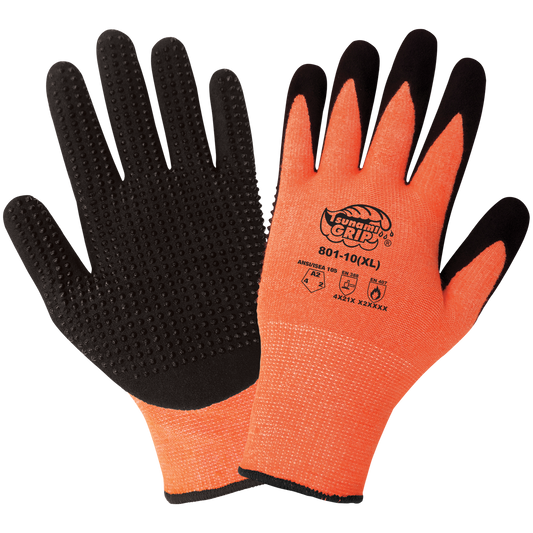 Global 801-VP Glove 13G ACRY/POLY/SPDX, NITRILE, DOT, CUT A2