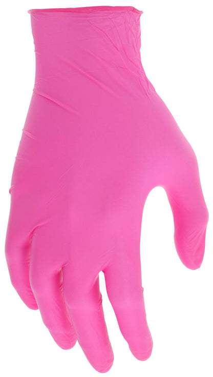 NitriShield Disposable Nitrile Gloves, 3.5 Mil, Powder Free, Pink