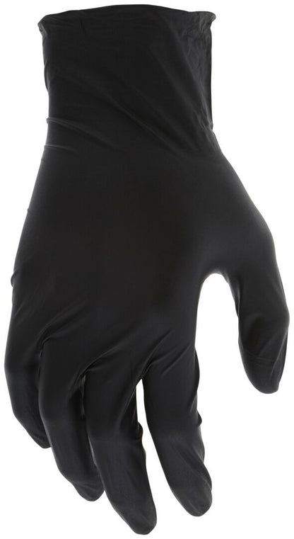 6-Mil Black Nitrile Disposable Gloves, Powder-Free, Textured Finish