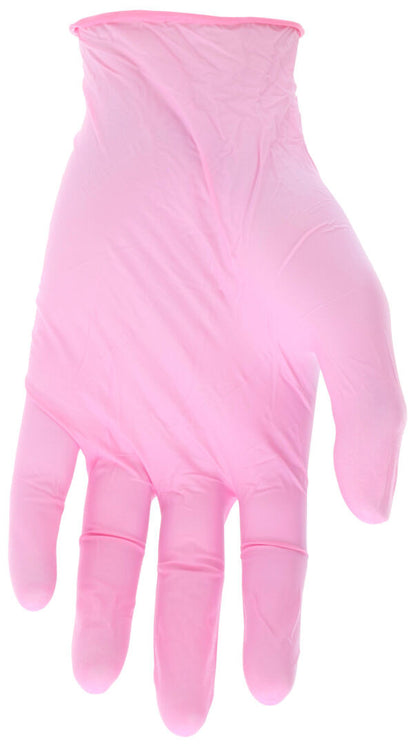 NitriShield Disposable Nitrile Gloves, 4 Mil, Medical Grade, Powder-Free, Pink