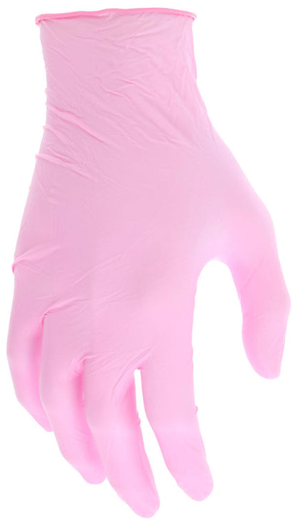 NitriShield Disposable Nitrile Gloves, 4 Mil, Medical Grade, Powder-Free, Pink