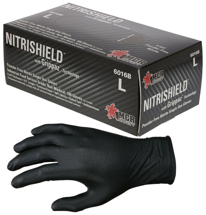 NitriShield Grippaz Disposable Nitrile Gloves, 6 Mil, Textured Grip, Powder Free