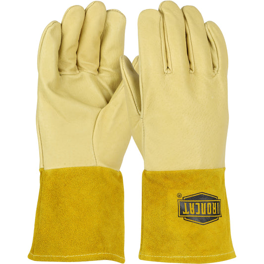 PIP Ironcat 6021 Premium Top Grain Pigskin Leather MIG Welder's Glove with Kevlar® Stitching - 4" Gauntlet Cuff
