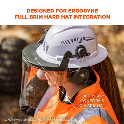 Skullerz 8995 Anti-Scratch & Anti-Fog Hard Hat Face Shield with Adapter for Full Brim