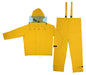 MCR Safety FRHBS100 - Hydroblast Series Rain Gear - .35mm Yellow PVC / Polyester Rain Wear - 2 Piece Hydroblasting Rain Suit - Rain Jacket with Attached Hood and Bib Pants - Shroud Included Affixes to Face Shield and Jacket to Prevent Splashback