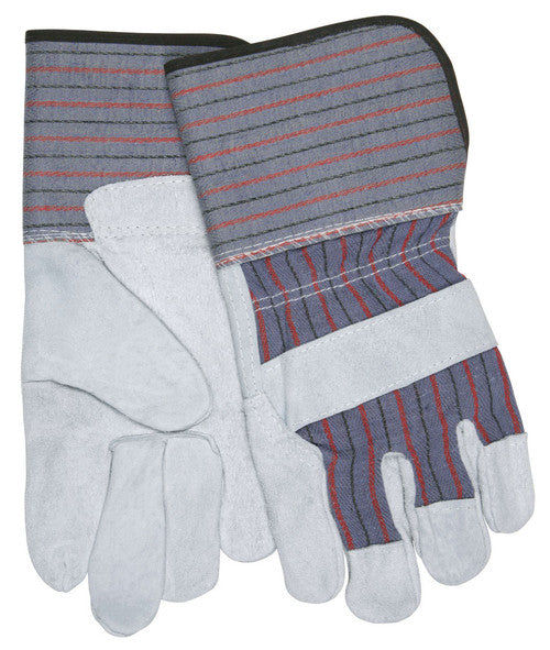 12011_ - 12011 - 610 - Pair of MCR Safety Group 12011 long gauntlet leather palm work gloves with assorted fabric back and 4.