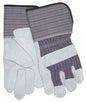 12011_ - 12011 - 610 - Pair of MCR Safety Group 12011 long gauntlet leather palm work gloves with assorted fabric back and 4.