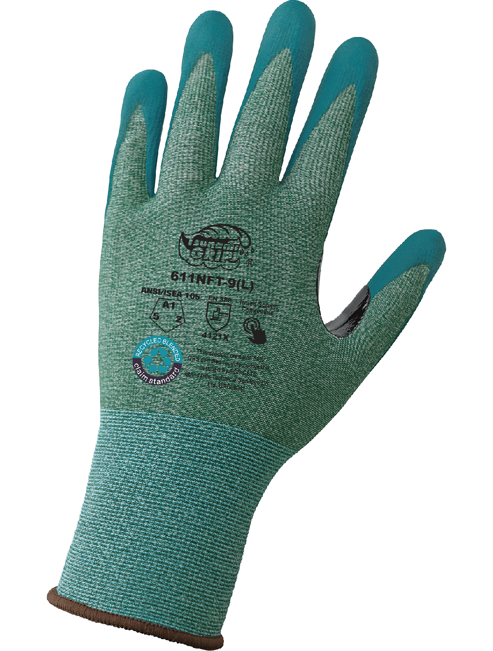 Tsunami Grip® General Purpose 15-Gauge Nitrile Coated Touch Screen Gloves Made with Recycled Polyester - 611NFT