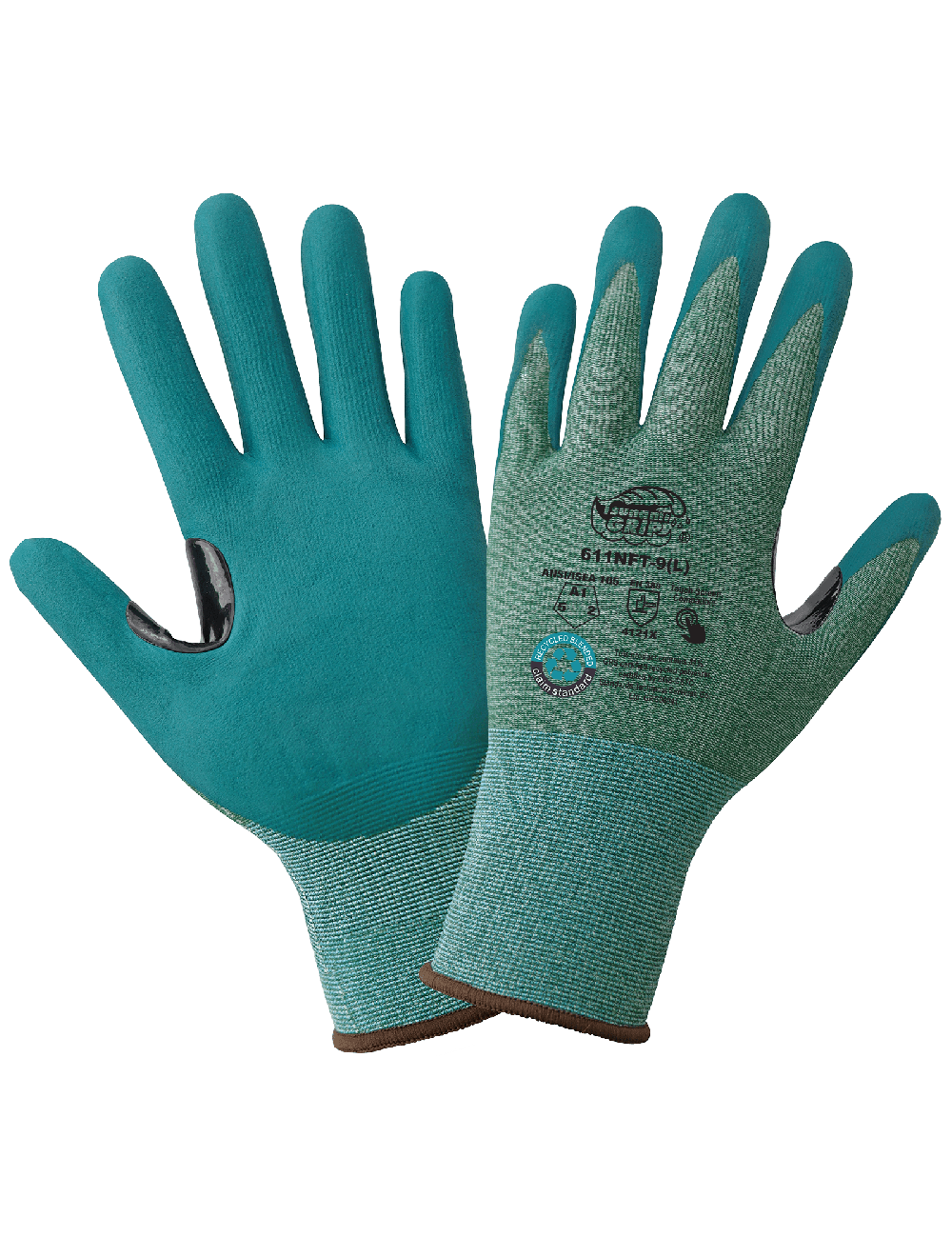 Tsunami Grip® General Purpose 15-Gauge Nitrile Coated Touch Screen Gloves Made with Recycled Polyester - 611NFT