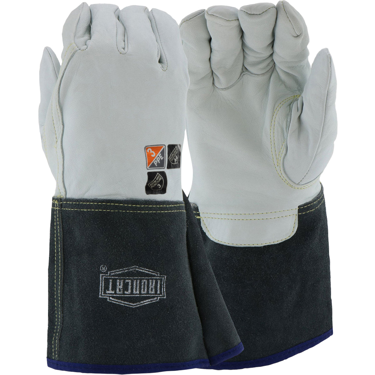 PIP Ironcat - AR Premium Kidskin Leather TIG Welder' Gloves with Para-Aramid Cut Lining and Kevlar Stitching -, Model 6144
