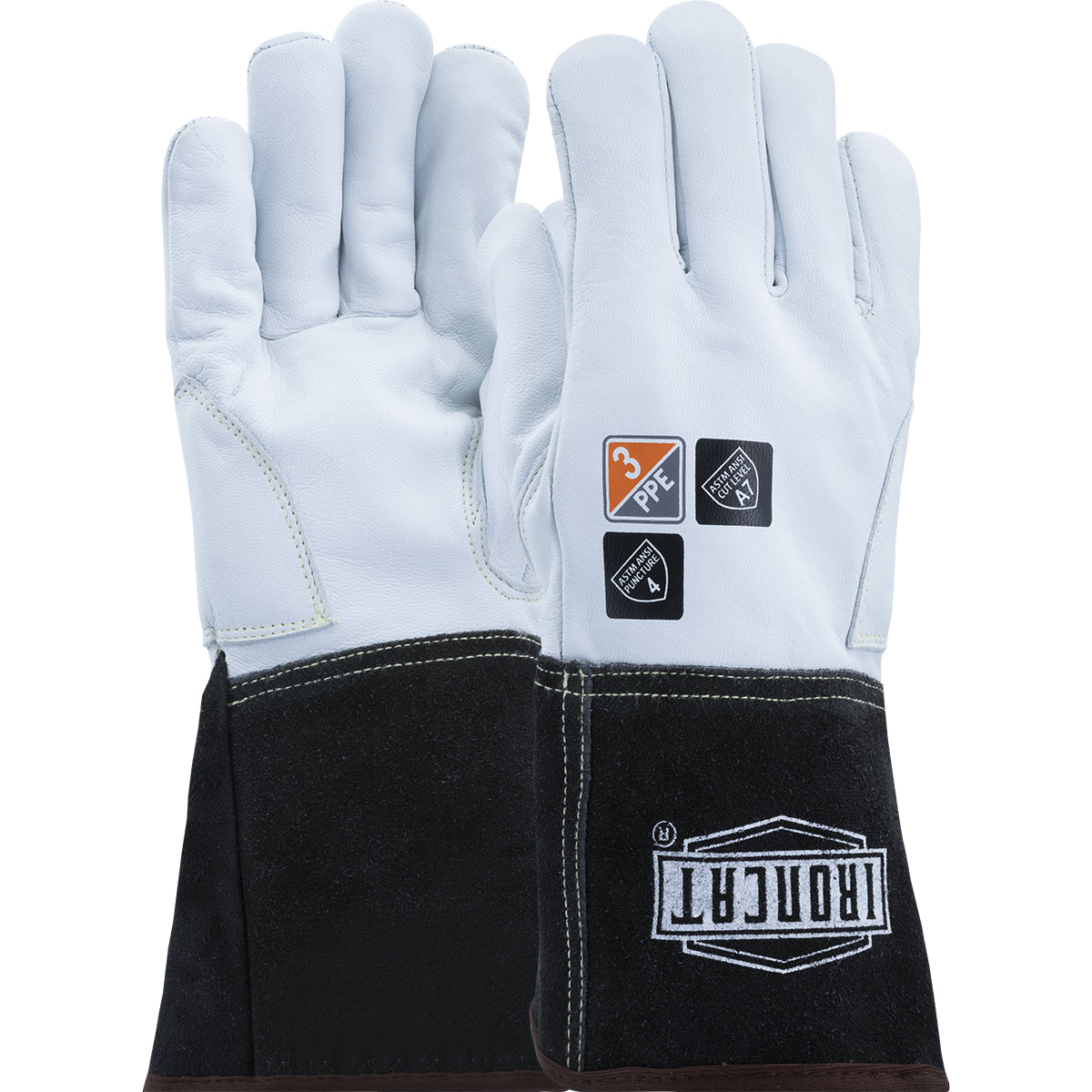 PIP Ironcat 6147 AR Premium Kidskin Leather TIG Welder's Glove with Para-Aramid Cut Lining and Kevlar® Stitching - Gauntlet Cuff
