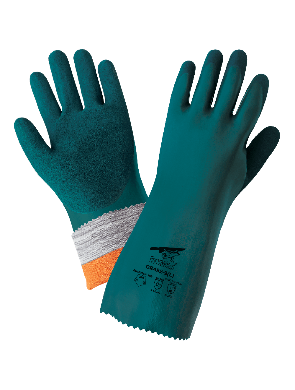 FrogWear® - CR492 - Chemical Handling Gloves - cut level A4 - orange