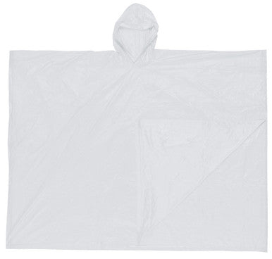 MCR Safety O42 - Schooner Disposable Rain Poncho - .10mm PVC Material - Attached Hood - Convenient Tote Pouch - Clear