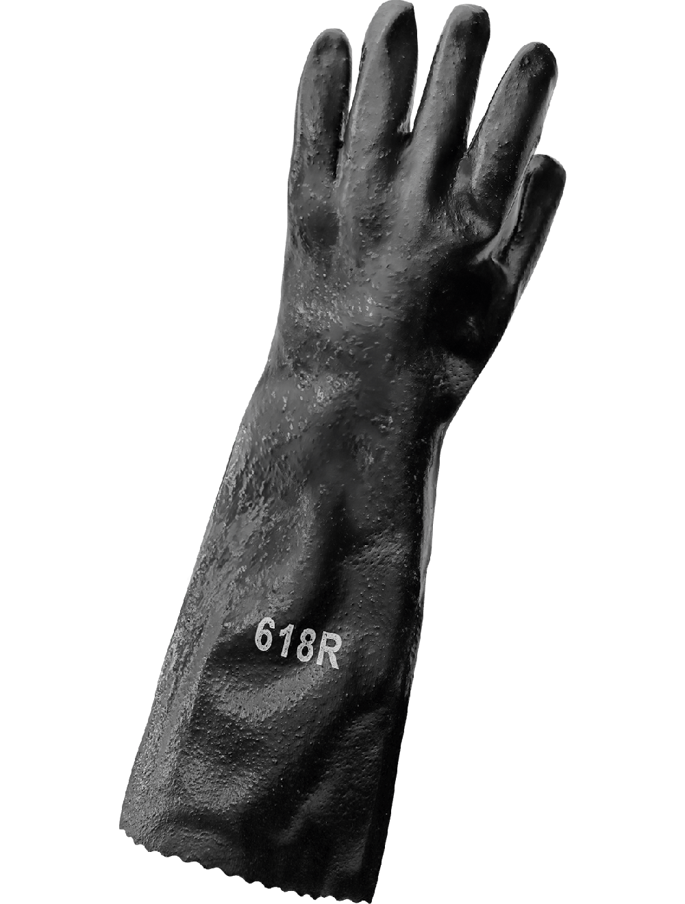 Economy 618R Chemical Handling Gloves - pvc - black