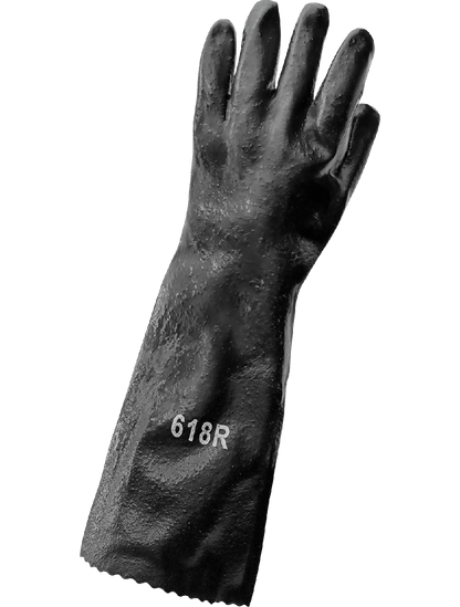 Economy 618R Chemical Handling Gloves - pvc - black