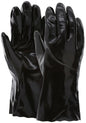 PVC Single-Dipped Work Gloves, Smooth Finish, Interlock Lined, 12-Inch Gauntlet Cuff