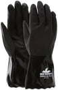 Double-Dipped Sandy PVC Gloves, Interlock Lined, 12-Inch Gauntlet Cuff