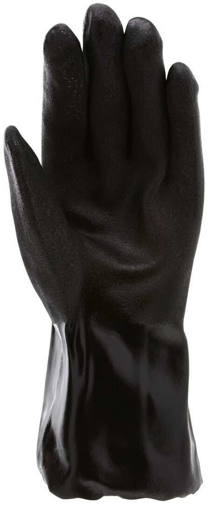 Double-Dipped Sandy PVC Gloves, Interlock Lined, 12-Inch Gauntlet Cuff