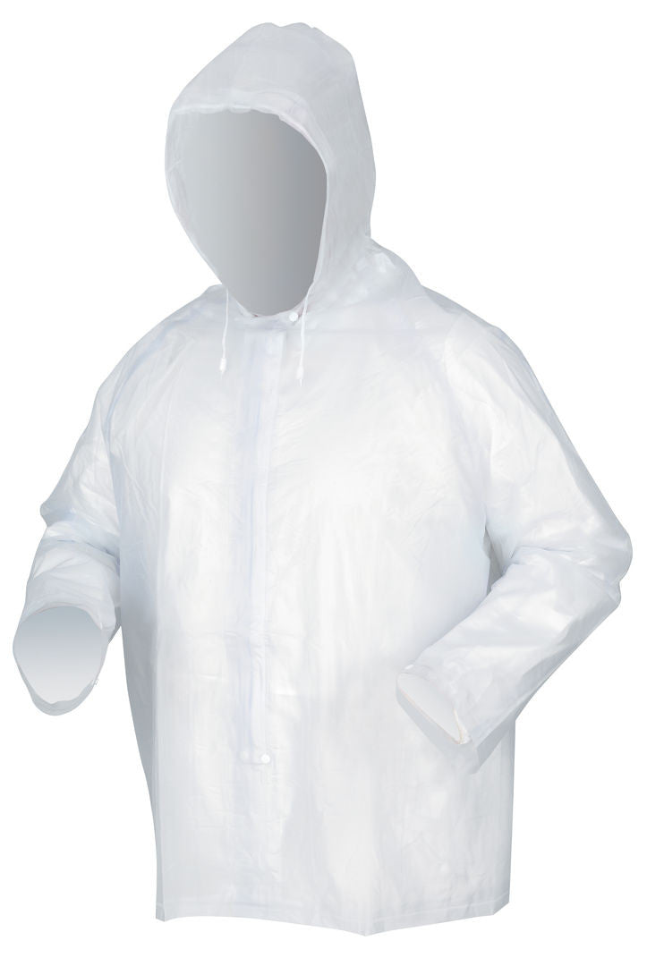MCR Safety O722 - Squall Series Rain Gear - .20mm PVC Rainwear - 2 Piece Waterproof Clear Rain Suit - Rain Jacket with Attached Hood - Elastic Waist Rain Pants — manufacturer image 2