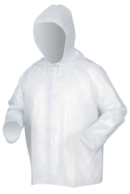 MCR Safety O722 - Squall Series Rain Gear - .20mm PVC Rainwear - 2 Piece Waterproof Clear Rain Suit - Rain Jacket with Attached Hood - Elastic Waist Rain Pants — manufacturer image 2
