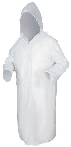 MCR Safety O72C - Squall Series Rain Gear - .20mm PVC Rainwear - 2 Piece Waterproof Clear Raincoat with Detachable Hood