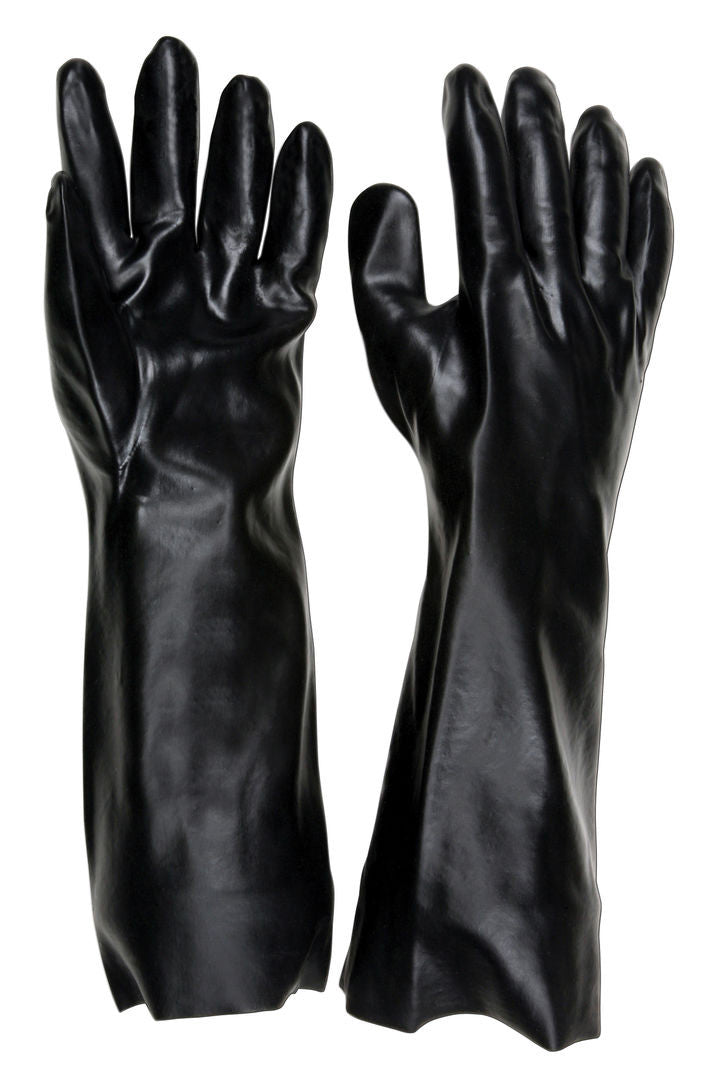 PVC-Coated Work Gloves, Single Dip, Smooth Finish, 18-Inch Gauntlet Cuff