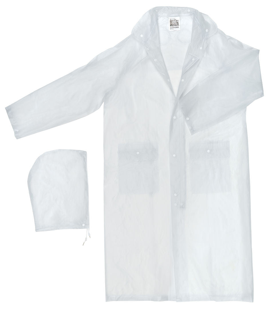 MCR Safety O72C - Squall Series Rain Gear - .20mm PVC Rainwear - 2 Piece Waterproof Clear Raincoat with Detachable Hood — manufacturer image 2