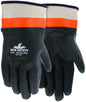 Double-Dipped PVC Work Gloves, Sandy Texture, Jersey Lined, Safety Cuff