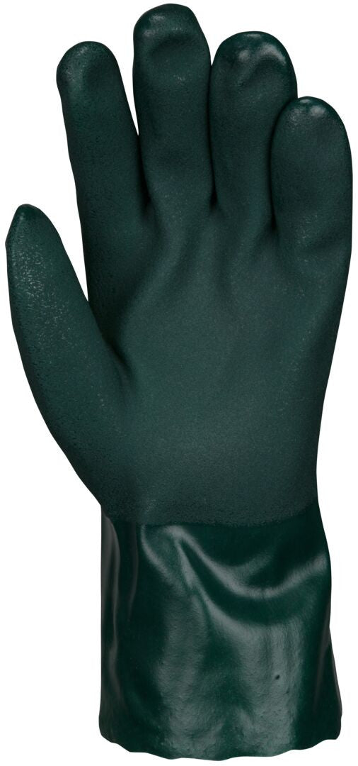 PVC Coated Work Gloves, Double-Dipped Sandy Finish, Jersey Lined, 12-Inch Gauntlet Cuff