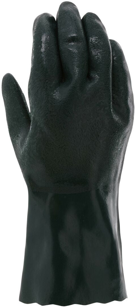 PVC Coated Work Gloves, Double-Dipped Sandy Texture, Gauntlet Cuff, 12 Inch