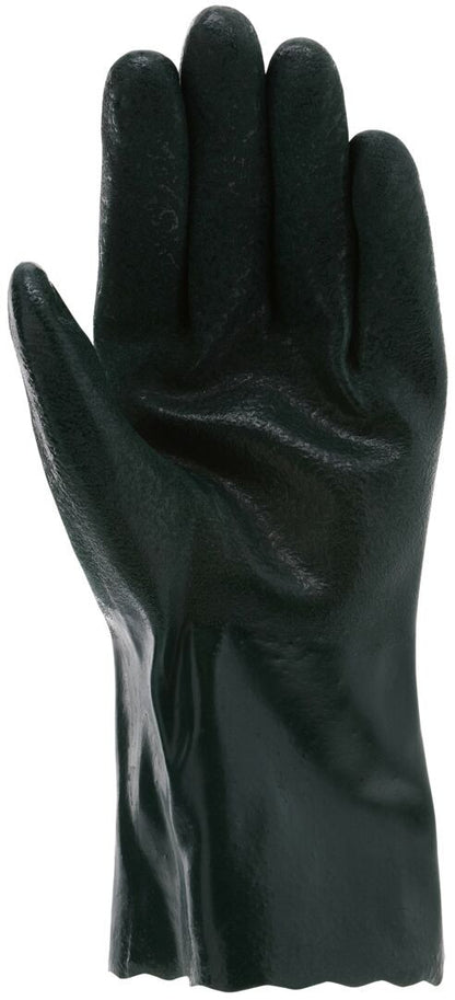 PVC Coated Work Gloves, Double-Dipped Sandy Texture, Gauntlet Cuff, 12 Inch