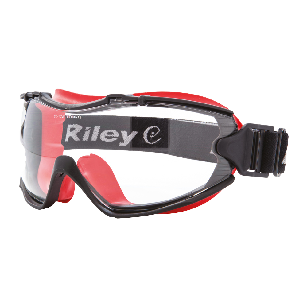 RLY00221 Riley Velia Clear Safety Goggles - original manufacturer photo; Case of 100 goggles