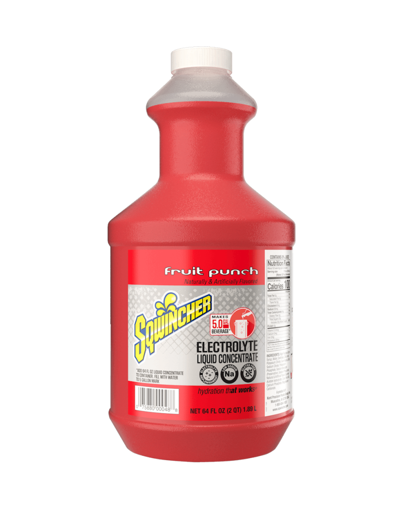 Sqwincher Original Liquid Concentrate, 64 oz, 5 gal Yield, 6/Case - Fruit Punch