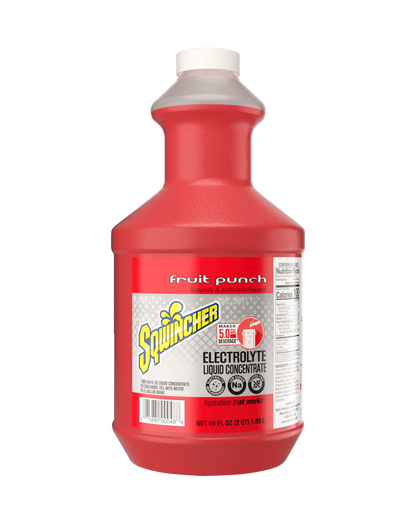 Sqwincher Original Liquid Concentrate, 64 oz, 5 gal Yield, 6/Case - Fruit Punch