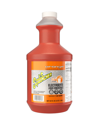 Sqwincher Original Liquid Concentrate, 64 oz, 5 gal Yield, 6/Case - Orange