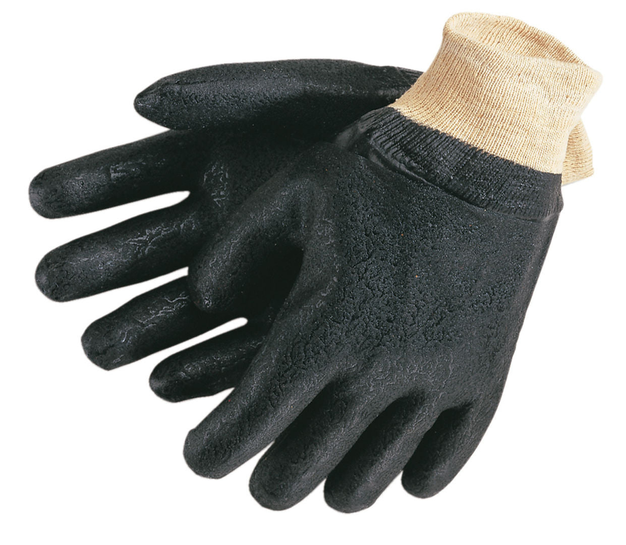 PVC Coated Work Gloves, Double Dipped, Textured, Knit Wrist