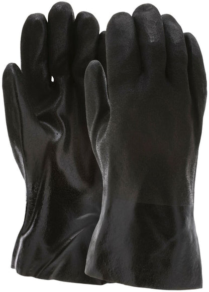 PVC Coated Work Gloves, Double Dipped, Sandy Texture, 12-Inch Gauntlet Cuff