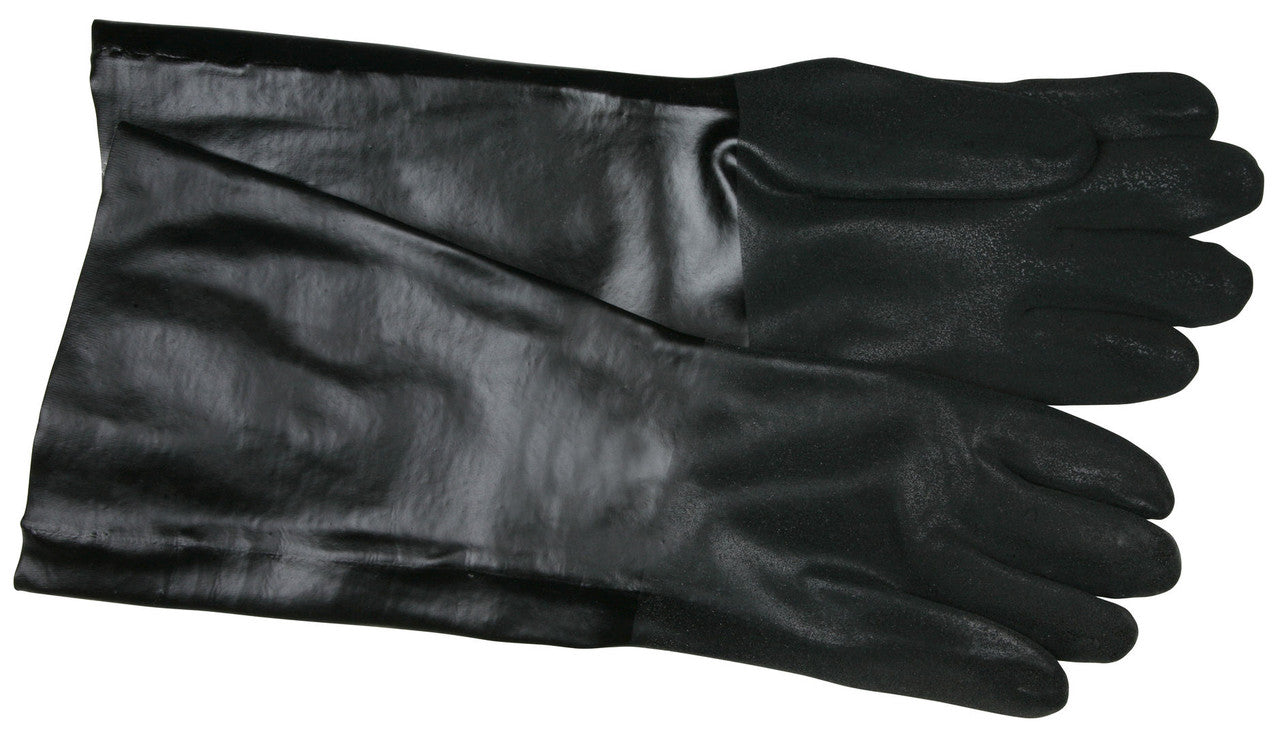 PVC Coated Work Gloves, Double Dipped, Sandy Texture, 18-Inch Gauntlet Cuff