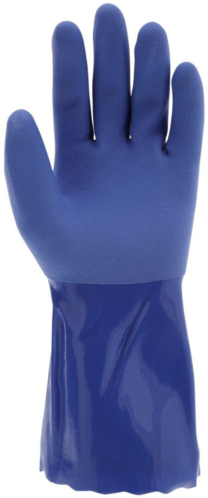 Blue Coat PVC Coated Work Gloves, Triple Dipped, Gauntlet Cuff, 12 Inch